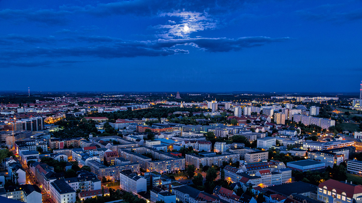 Blick vom Uniriesen in Richtung Völki Leipzig